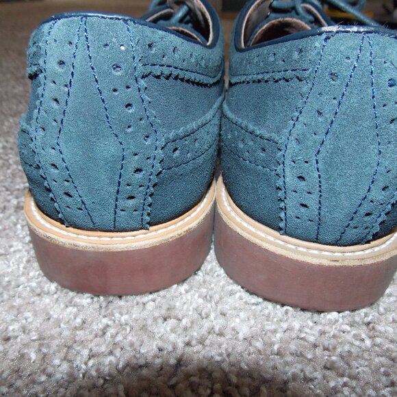 Land's End Blue Suede Oxford Size 10 - Picture 3 of 11
